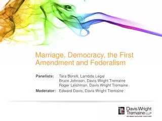 Marriage, Democracy, the First Amendment and Federalism