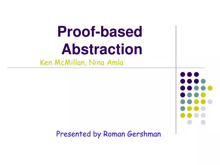 proof based abstraction