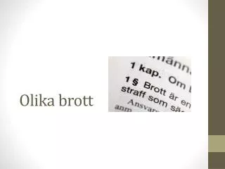 olika brott