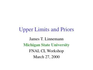 Upper Limits and Priors