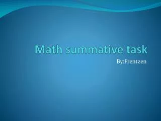 Math summative task