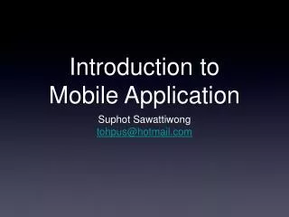 introduction to mobile application