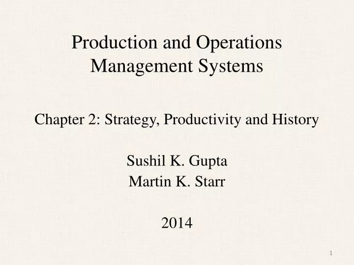 production and operations management systems
