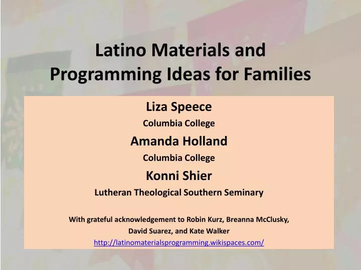 latino materials and programming ideas for families