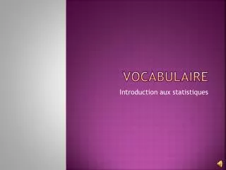 vocabulaire