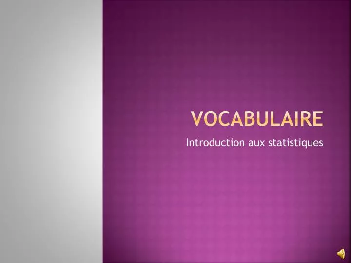 vocabulaire