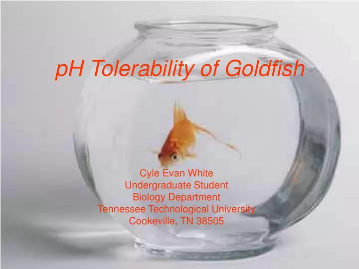 ph tolerability of goldfish