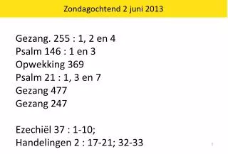 zondagochtend 2 juni 2013