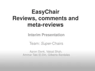 EasyChair Reviews, comments and meta-reviews