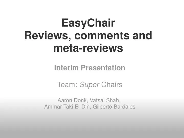 easychair reviews comments and meta reviews