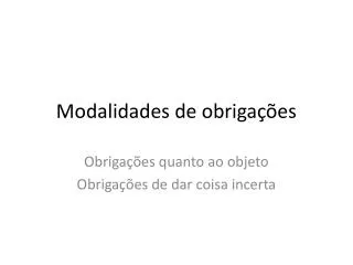 modalidades de obriga es