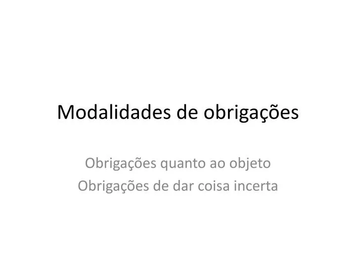 modalidades de obriga es