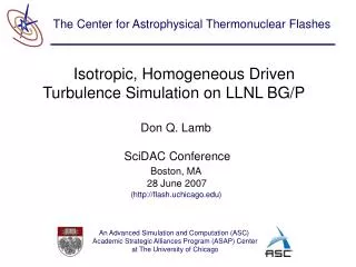 Isotropic, Homogeneous Driven Turbulence Simulation on LLNL BG/P