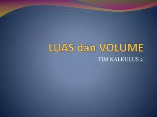 luas dan volume
