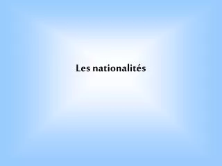 les nationalit s