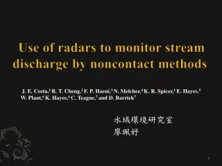 Use of radars to monitor stream discharge by noncontact methods