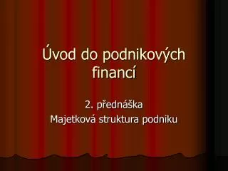 vod do podnikov ch financ