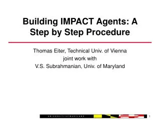 Building IMPACT Agents: A Step by Step Procedure