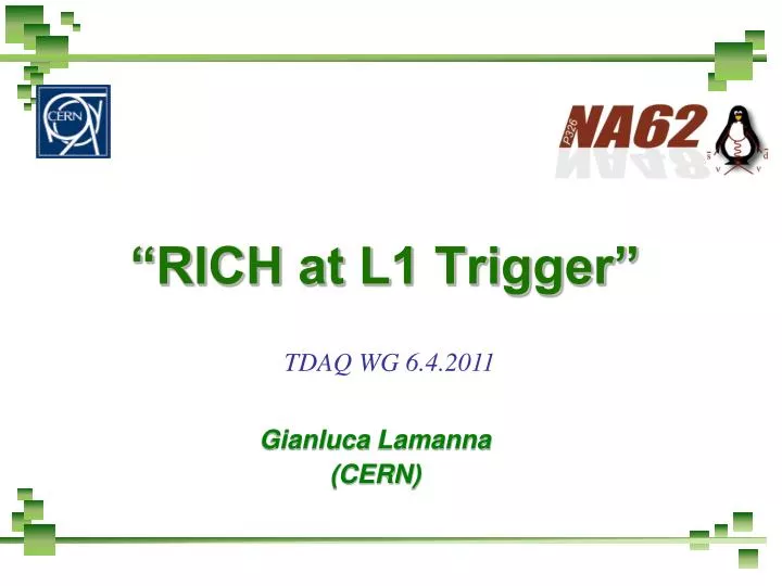 rich at l1 trigger