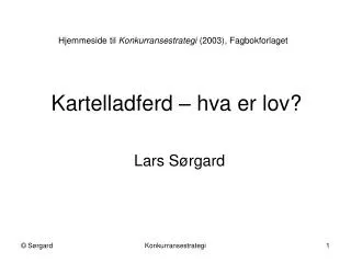 kartelladferd hva er lov