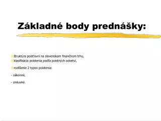 z kladn body predn ky