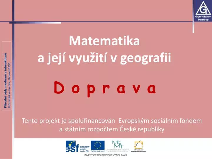 matematika a jej vyu it v geografii