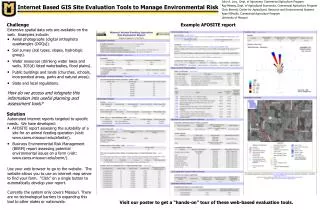 Internet Based GIS Site Evaluation Tools to Manage Environmental Risk