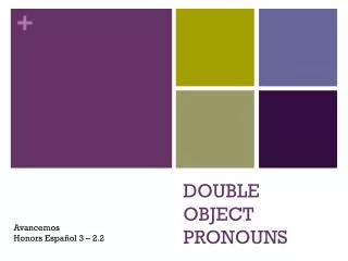 double object pronouns