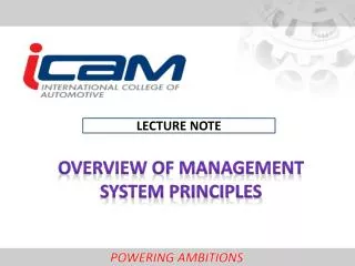 Overview of management system principles