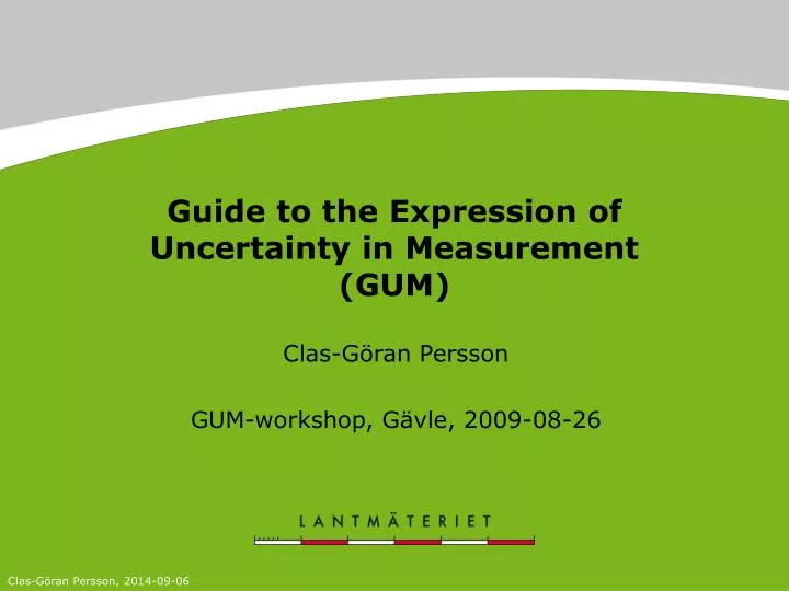 guide to the expression of uncertainty in measurement gum