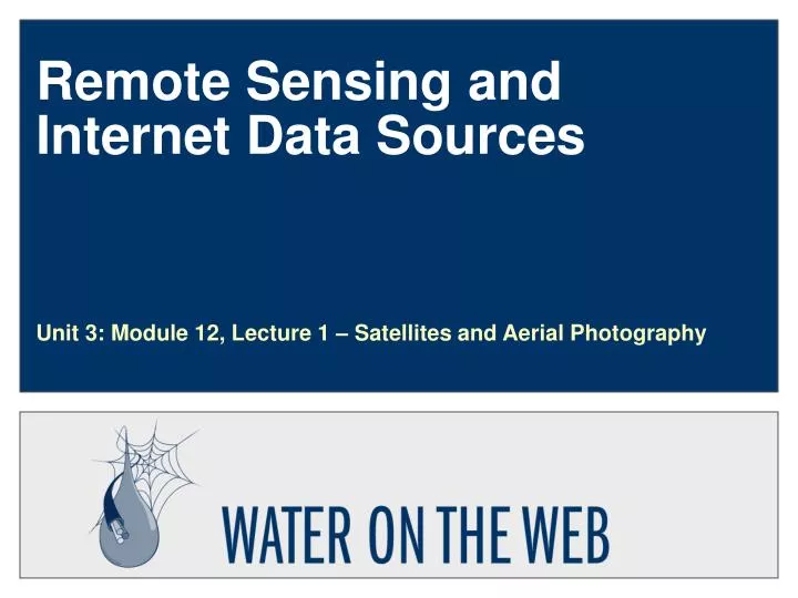 remote sensing and internet data sources