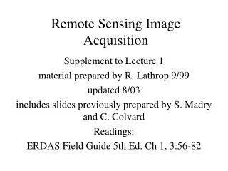 Remote Sensing Image Acquisition