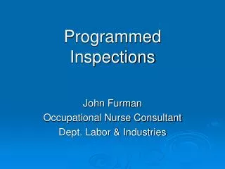 Programmed Inspections