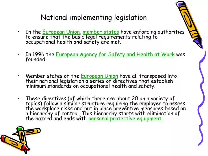 national implementing legislation