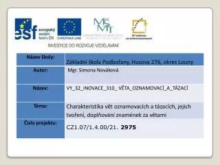 Datum vytvoření : 23.01.2012 Klíčová slova : věta oznamovací, tázací, druhy vět