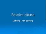 Understanding Relative Clauses: Defining and Non-Defining Examples - slide 1