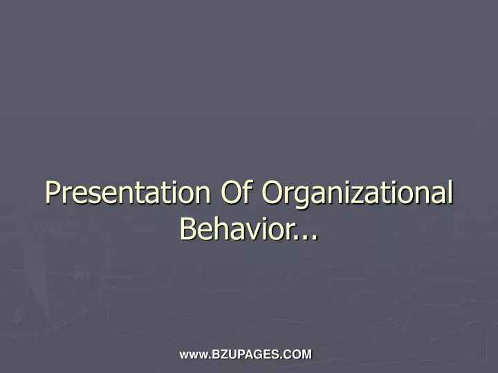 presentation of organizational behavior