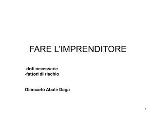 fare l imprenditore