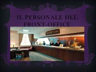 il personale del front office