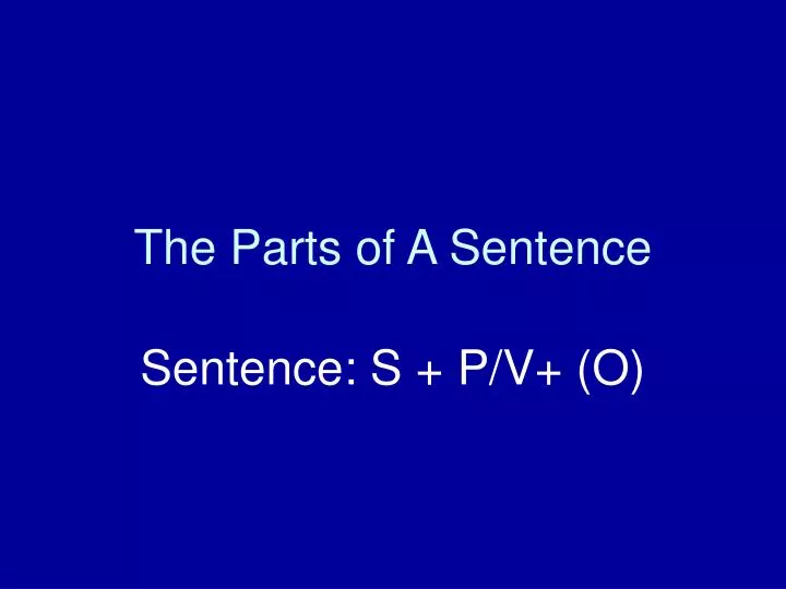 the parts of a sentence