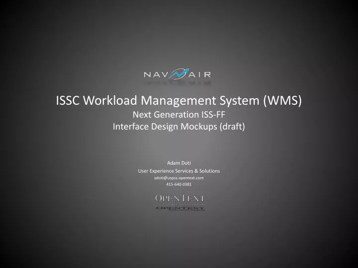 issc workload management system wms next generation iss ff interface design mockups draft