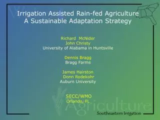 Irrigation Assisted Rain-fed Agriculture A Sustainable Adaptation Strategy