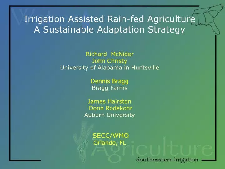 irrigation assisted rain fed agriculture a sustainable adaptation strategy
