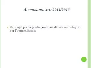 apprendistato 2011 2013