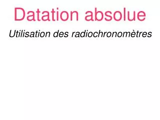 datation absolue