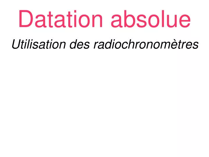 datation absolue