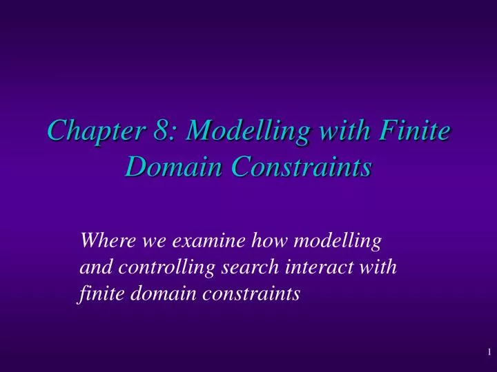 chapter 8 modelling with finite domain constraints