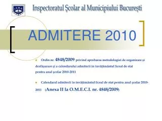 admitere 2010