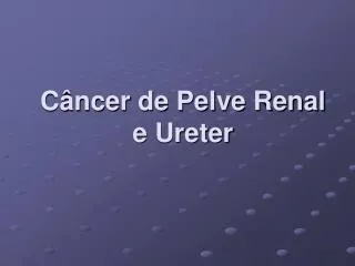 c ncer de pelve renal e ureter