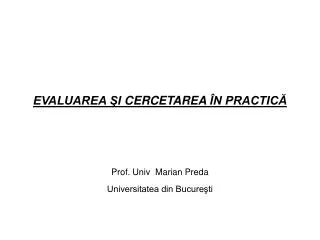 evaluarea i cercetarea n practic